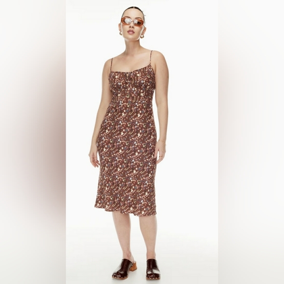Aritzia Wilfred bellow midi floral dress in size 14 - Picture 1 of 7